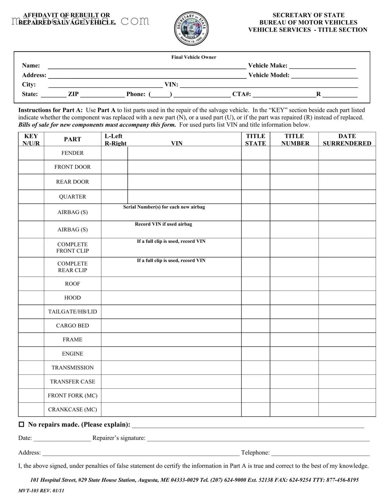 Mvt 103 Template