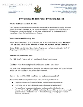 Phip Program Maine Template